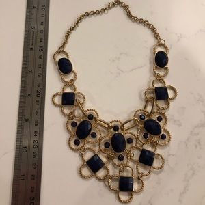Gold and Navy Statement Necklace